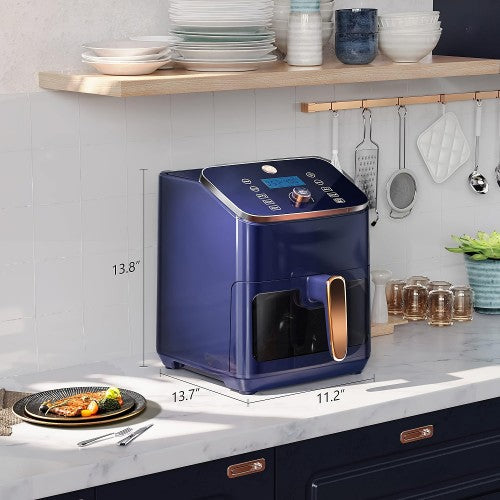 JOY KITCHEN 6Qt Air Fryer, Kitchen Digital Air Fryer with Viewing Window, 6 Cooking Settings, Shake Alert, Auto Shut Off, Non-Stick Fry Basket JOY KITCHEN 6Qt Air Fryer, Kitchen Digital Air Fryer with Viewing Window, 6 Cooking Settings, Shake Alert, Auto Shut Off, Non-Stick Fry Basket